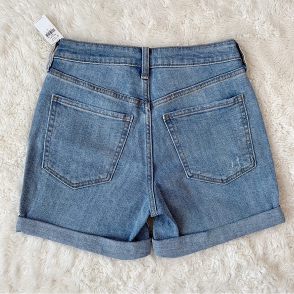 NWT Old Navy Women Blue Hight Waist OG Straight Denim Shorts US2 Preppy Classic - Picture 5 of 9